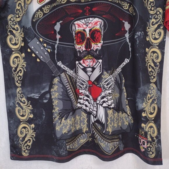 Elite MVP Nation Mens 2XL Red Shirt Polyester Graphic Shirt Dio De Los Muertos - Picture 5 of 16